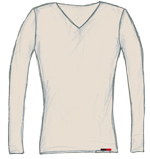 Hautfarbenes Unterhemd / Herrenunterhemd unsichtbar Langarm